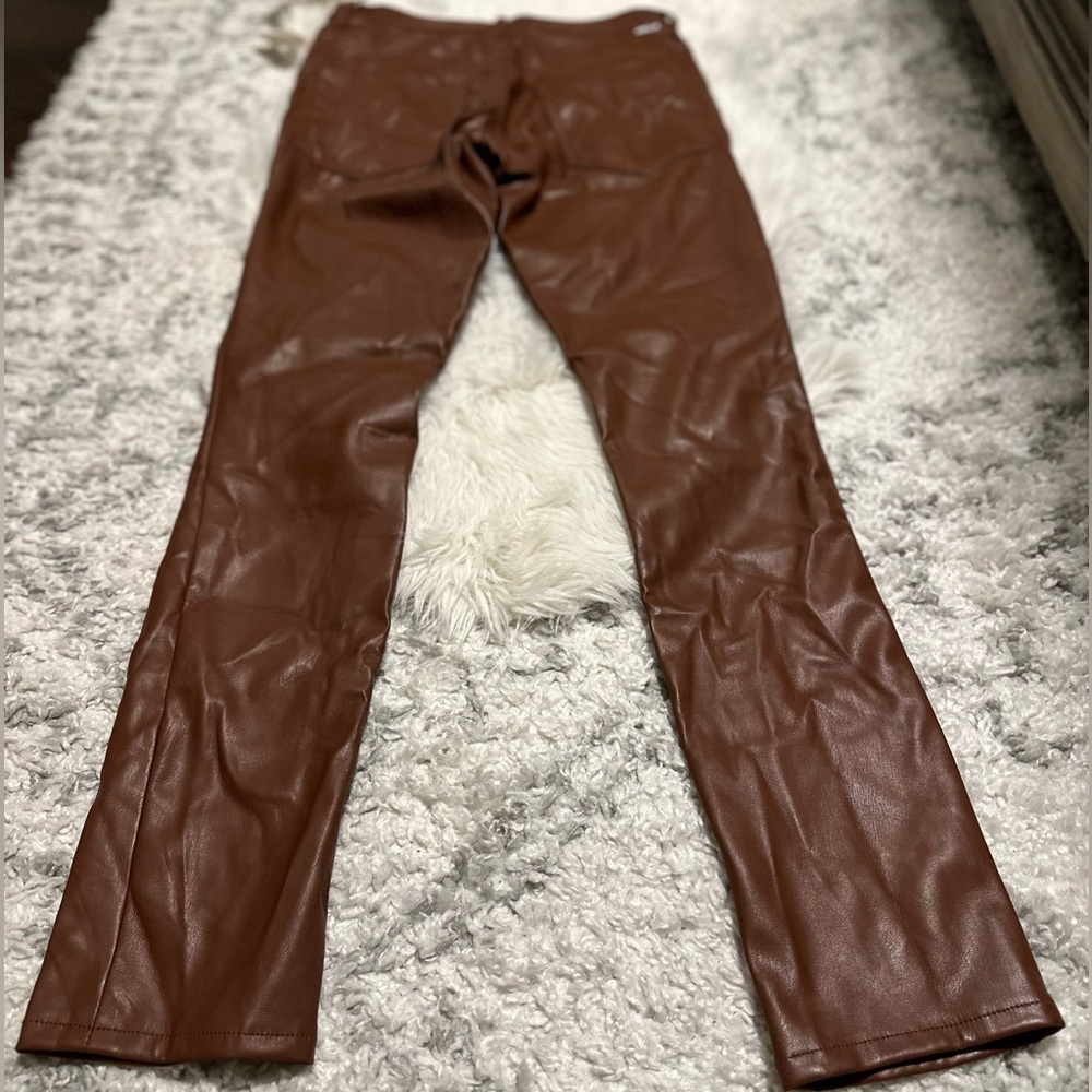 MOTHER Rail Skimp Coated Pants NWT 28 High Rise Leather Look Slim Straight - Picture 13 of 16
